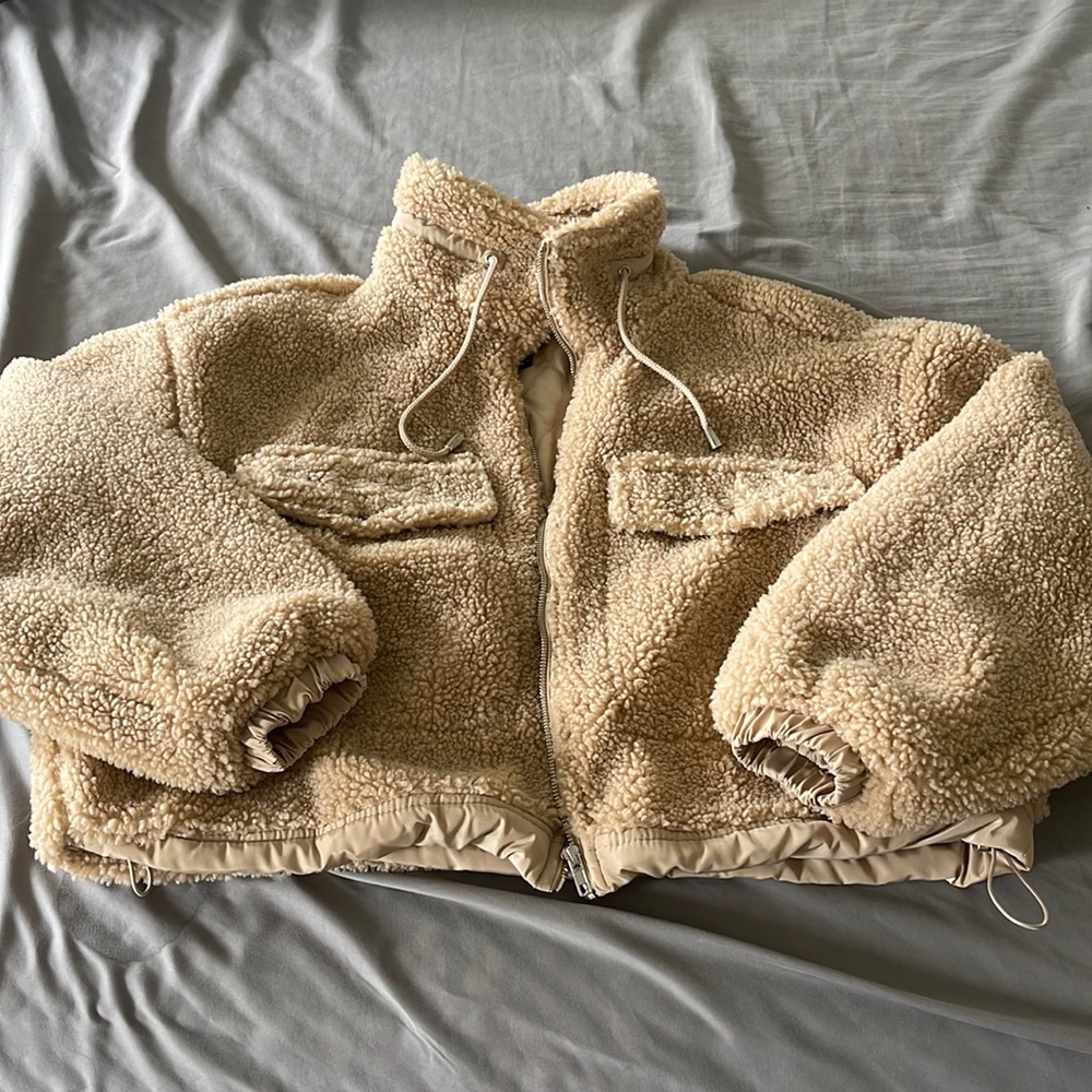 Forever 21 Crop Teddy Jacket